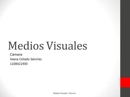 Medios Visuales Cámara Ileana Collado Sánchez 1108421930 Medios Visuales- Cámara.