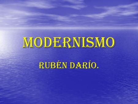 Modernismo Rubén Darío..