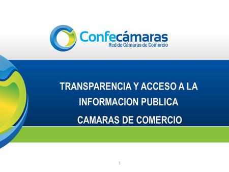 TRANSPARENCIA Y ACCESO A LA INFORMACION PUBLICA CAMARAS DE COMERCIO