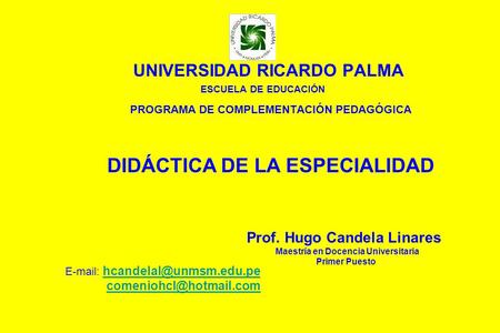 UNIVERSIDAD RICARDO PALMA ESCUELA DE EDUCACIÓN