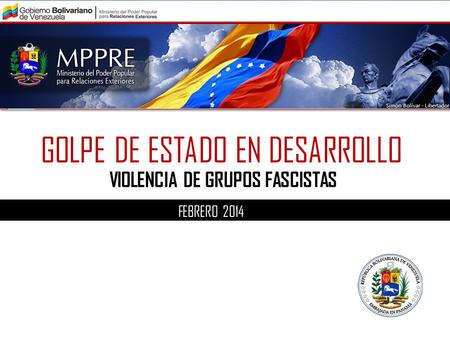 GOLPE DE ESTADO EN DESARROLLO VIOLENCIA DE GRUPOS FASCISTAS FEBRERO 2014.