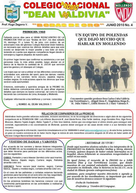 PROMO COLEGIO NACIONAL 60 DEAN VALDIVIA BODAS DE ORO