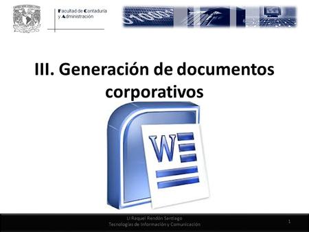 III. Generación de documentos corporativos