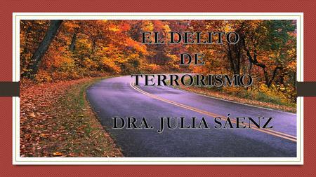 EL DELITO DE TERRORISMO DRA. JULIA SÁENZ.