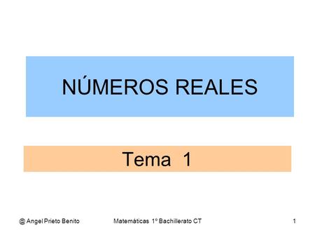 Matemáticas 1º Bachillerato CT