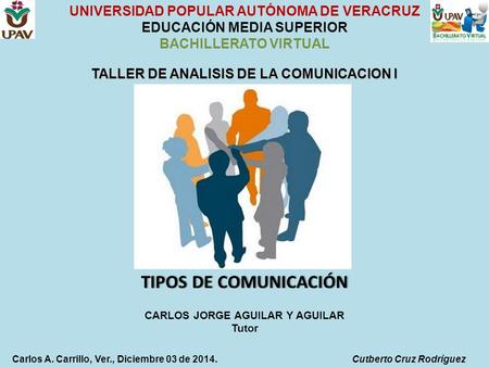 TIPOS DE COMUNICACIÓN UNIVERSIDAD POPULAR AUTÓNOMA DE VERACRUZ