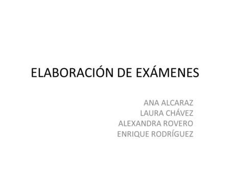 ELABORACIÓN DE EXÁMENES