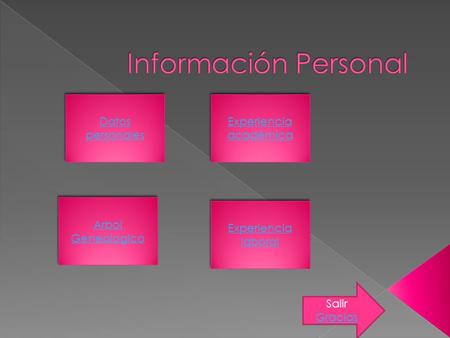 Datos personales Datos personales Experiencia académica Experiencia académica Arbol Genealogico Arbol Genealogico Experiencia laboral Experiencia laboral.