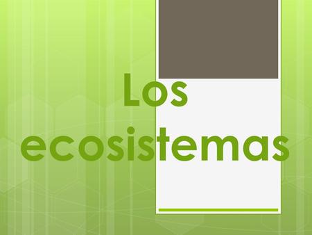 Los ecosistemas.