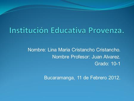 Institución Educativa Provenza.