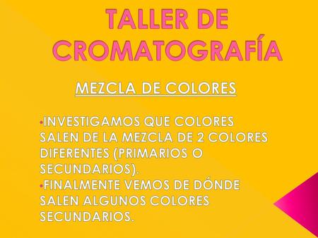 TALLER DE CROMATOGRAFÍA