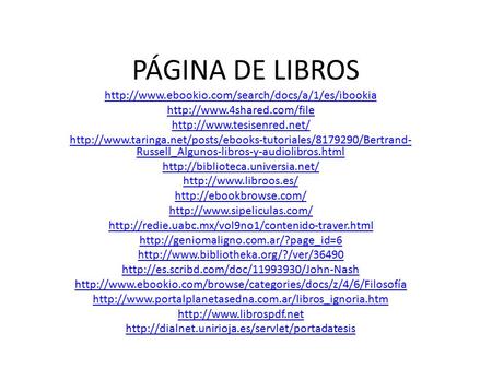 PÁGINA DE LIBROS