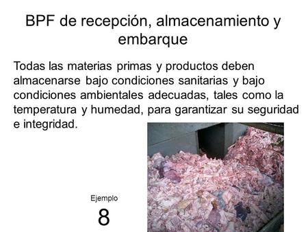 BPF de recepción, almacenamiento y embarque