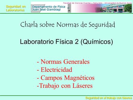 Charla sobre Normas de Seguridad