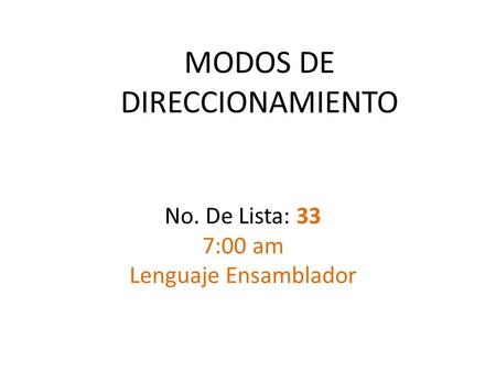 MODOS DE DIRECCIONAMIENTO