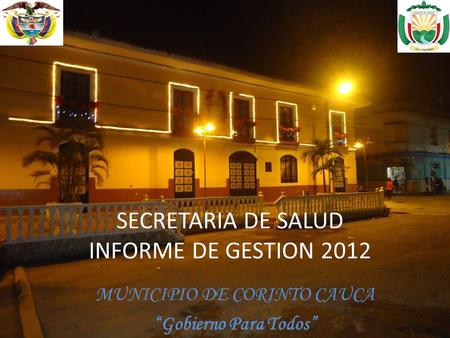 SECRETARIA DE SALUD INFORME DE GESTION 2012