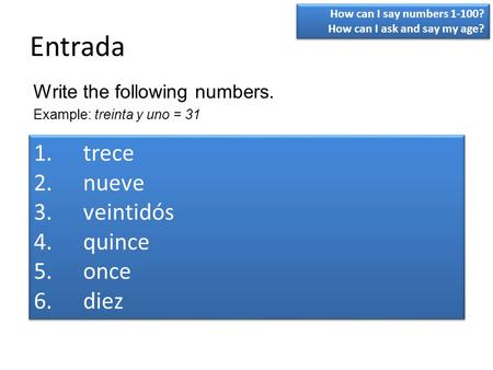 Entrada trece nueve veintidós quince once diez