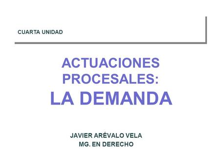 ACTUACIONES PROCESALES: LA DEMANDA