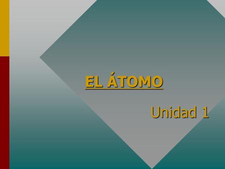 EL ÁTOMO 					Unidad 1.