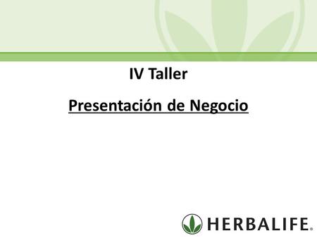 Presentación de Negocio