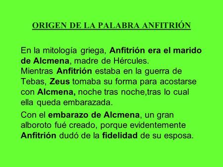 ORIGEN DE LA PALABRA ANFITRIÓN