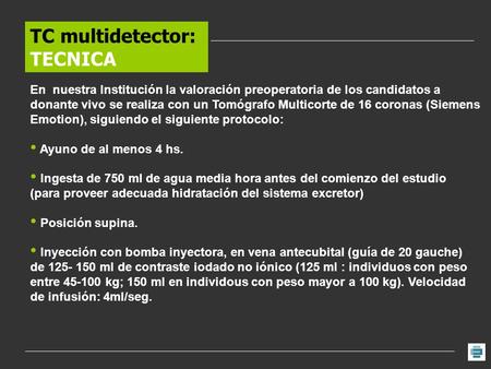 TC multidetector: TECNICA