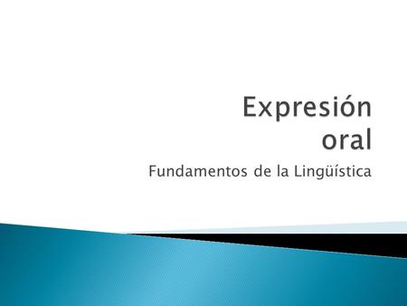 Fundamentos de la Lingüística