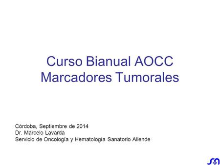 Curso Bianual AOCC Marcadores Tumorales