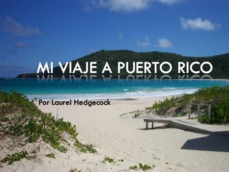 Día Uno Cuándo yo fuí a Puerto Rico, primero yo llegué a San Juan. Yo monté en avion. Yo pensé que Puerto Rico fue hermoso.