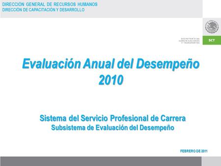 Evaluación Anual del Desempeño 2010