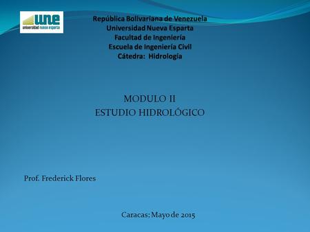 MODULO II ESTUDIO HIDROLÓGICO