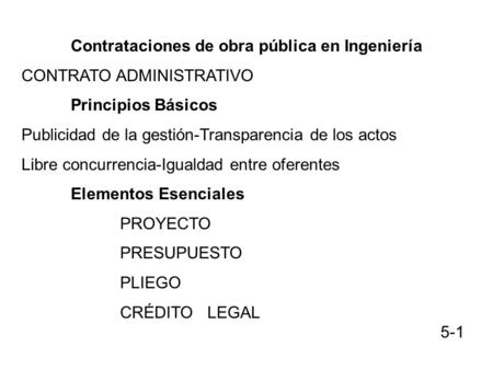 Contrataciones de obra pública en Ingeniería