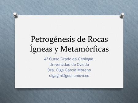 Petrogénesis de Rocas Ígneas y Metamórficas