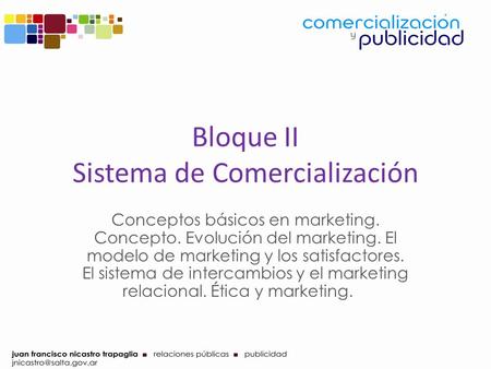 Bloque II Sistema de Comercialización