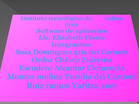 Instituto tecnológico de salina cruz Software de aplicación