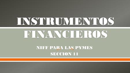 INSTRUMENTOS FINANCIEROS