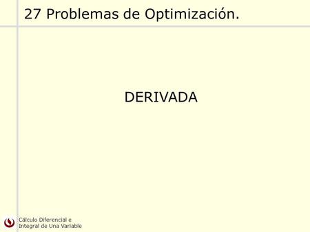 27 Problemas de Optimización.