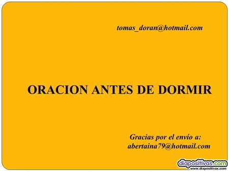 ORACION ANTES DE DORMIR