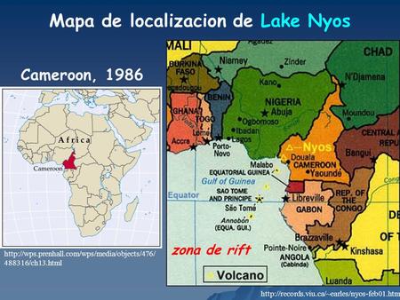 Cameroon, 1986  488316/ch13.html zona de rift Mapa de localizacion de Lake Nyos