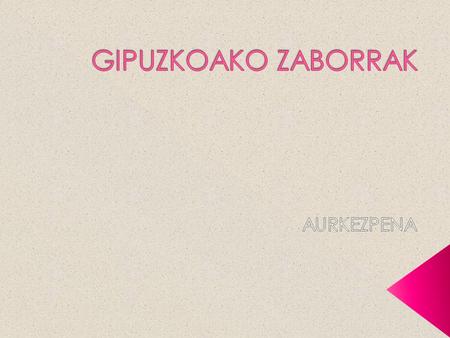 GIPUZKOAKO ZABORRAK AURKEZPENA.