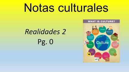 Notas culturales Realidades 2 Pg. 0. El primer día de clases.