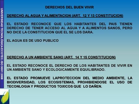DERECHOS DEL BUEN VIVIR