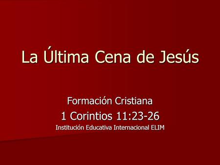 Institución Educativa Internacional ELIM