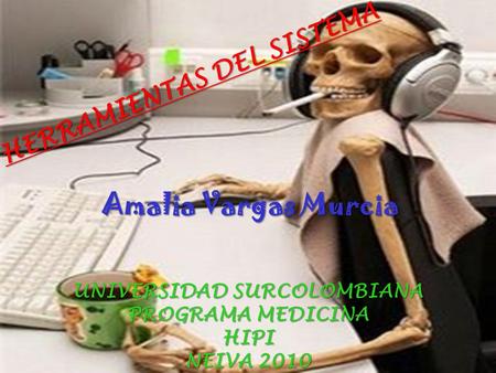 HERRAMIENTAS DEL SISTEMA Amalia Vargas Murcia UNIVERSIDAD SURCOLOMBIANA PROGRAMA MEDICINA HIPI NEIVA 2010.