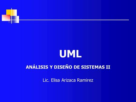 ANÁLISIS Y DISEÑO DE SISTEMAS II