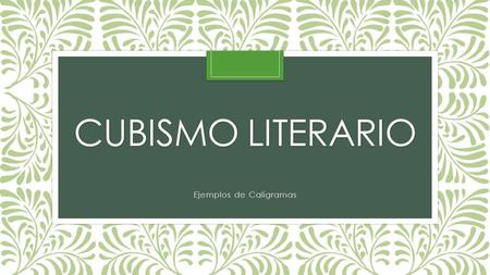 Ejemplos de Caligramas