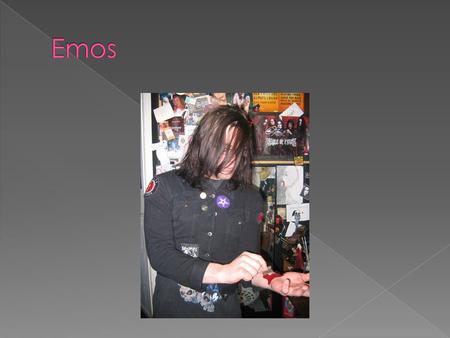  Actualmente se puede apreciar en todo el mundo representantes o seguidores de la cultura emo, una subcultura que surgió en los Estados Unidos a mediados.