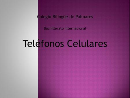 Teléfonos Celulares Colegio Bilingüe de Palmares Bachillerato Internacional.