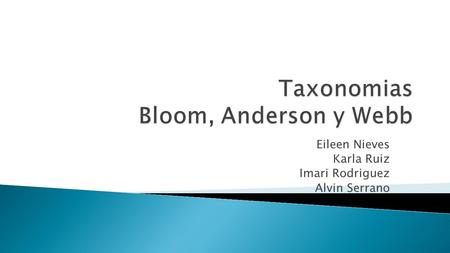 Taxonomias Bloom, Anderson y Webb