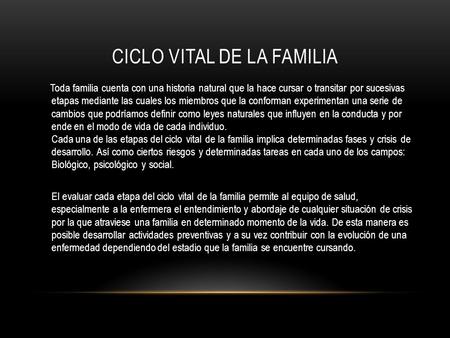 Ciclo vital de la familia